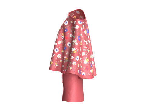 Top a mantella stampato da donna con gonna - Completo Modello 3D