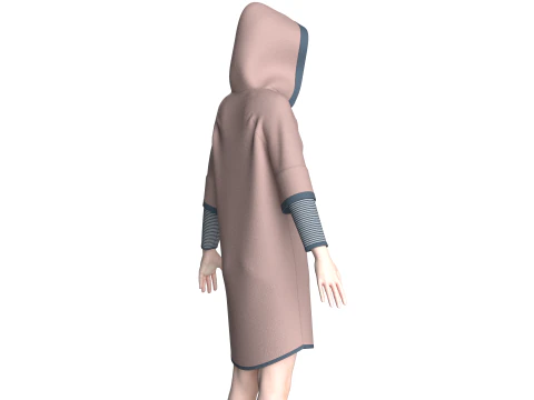 Girls Layered Hoodie 3D Model