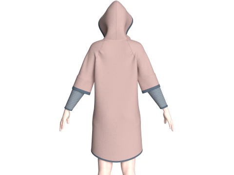 Girls Layered Hoodie 3D Model