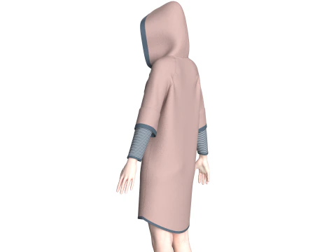Girls Layered Hoodie 3D Model