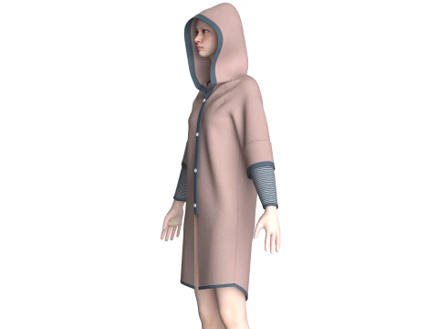 Girls Layered Hoodie 3D Model