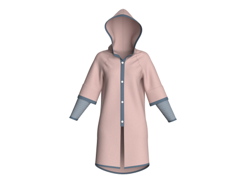 Sudadera con capucha a capas para niñas Modelo 3D