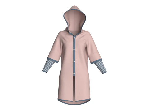 Girls Layered Hoodie 3D Model