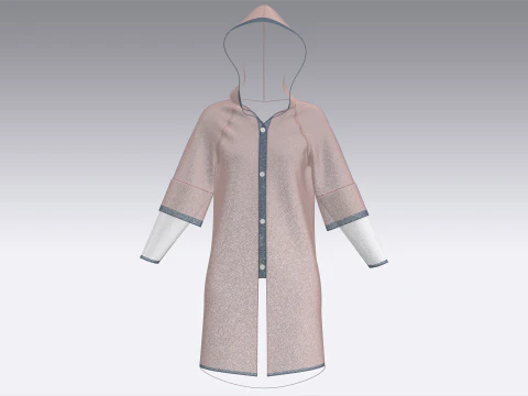 Girls Layered Hoodie 3D Model