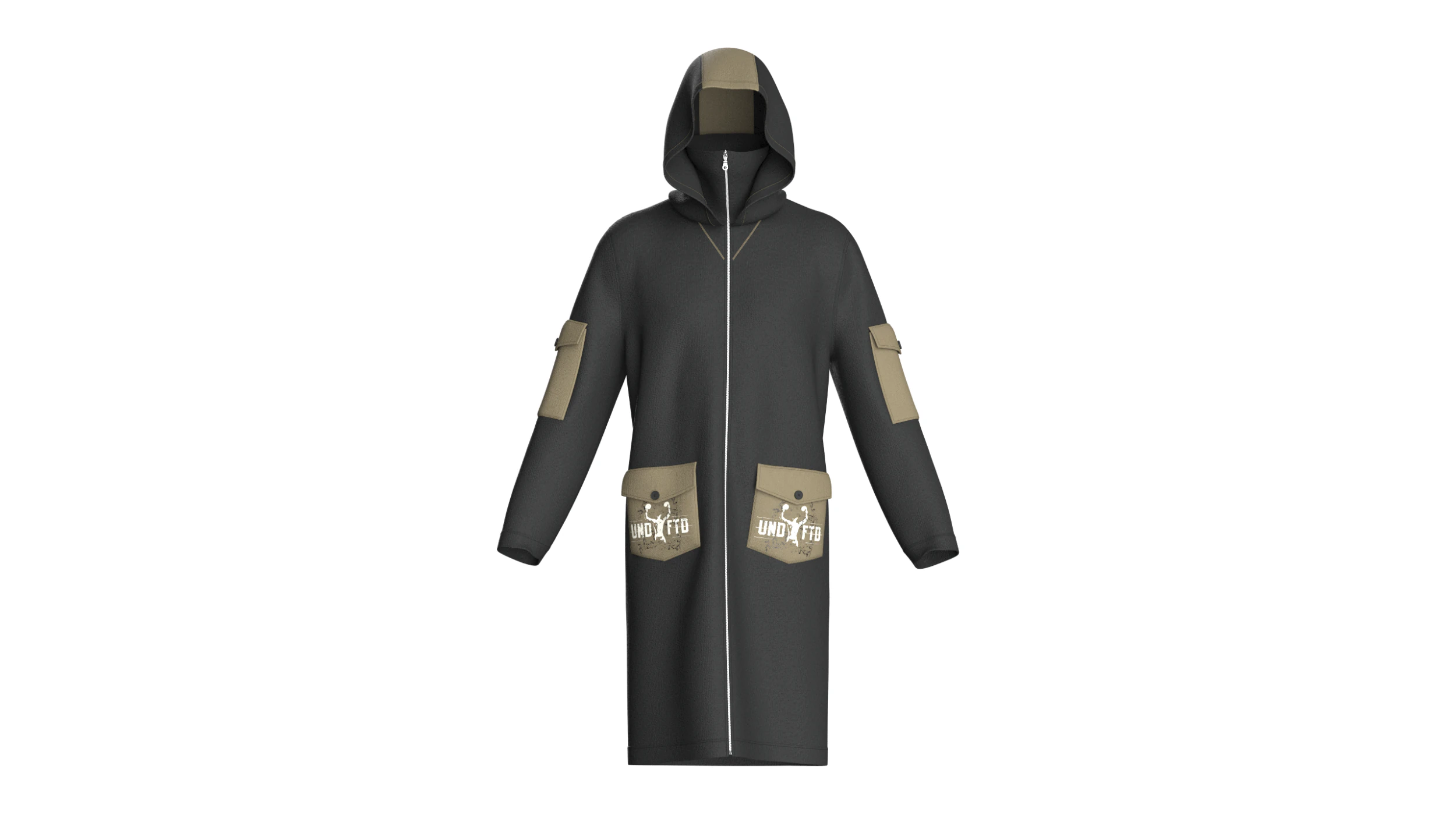 Men Long Jacket - Pocket Printed 3D Model .c4d .max .obj .3ds .fbx .stl .blend 