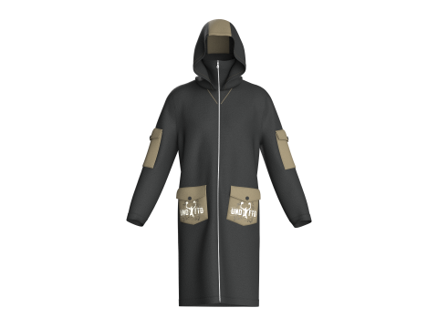 Erkek Uzun Ceket - Cep Baskılı 3D Model