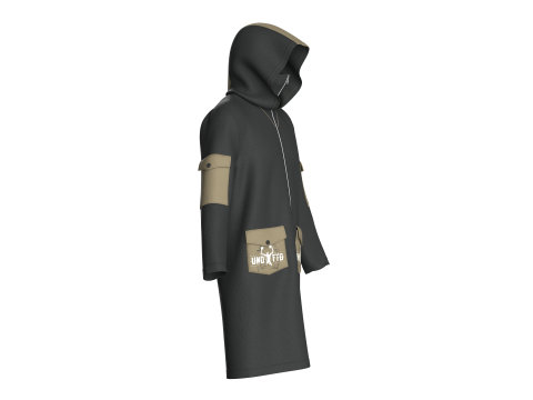 Veste Longue Homme - Poche Imprimée Modèle 3D