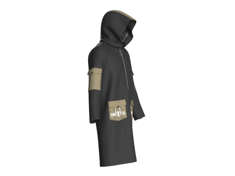 Men Long Jacket - Pocket Printed 3D Model