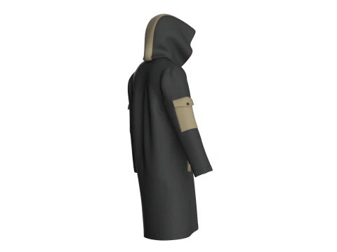 Men Long Jacket - Pocket Printed 3D Model