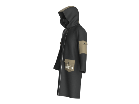 Veste Longue Homme - Poche Imprimée Modèle 3D