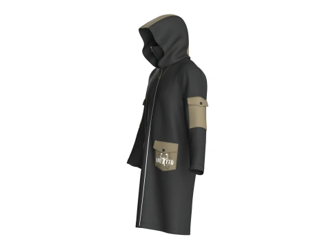 Men Long Jacket - Pocket Printed 3D Model