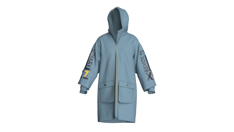 Мужская куртка оверсайз с капюшоном и принтом 3D Модель .c4d .max .obj .3ds .fbx .stl .blend 