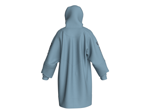 Мужская куртка оверсайз с капюшоном и принтом 3D Модель