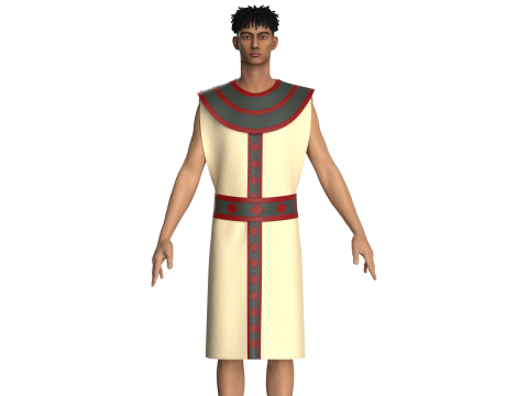 Afrikaanse man tribal jurk 3D Model