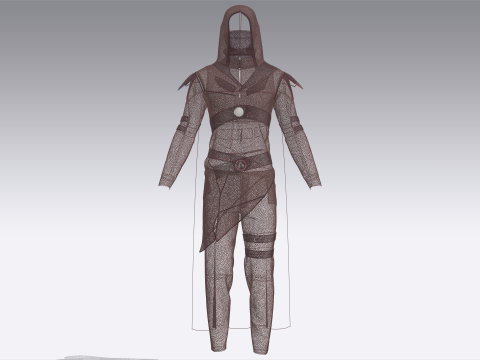 남자 암살자 의상 V2 3D 모델