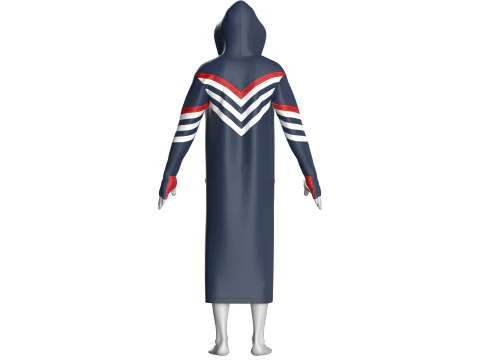 Men Hooded Raincoat Leather Jacket 3D Model