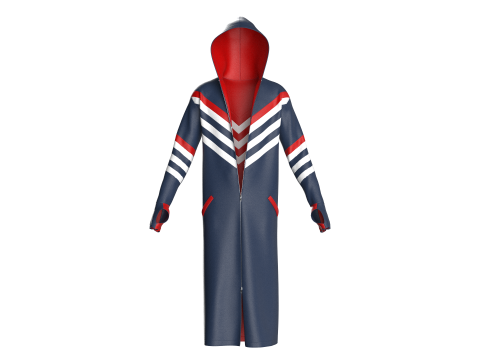 Men Hooded Raincoat Leather Jacket 3D Model