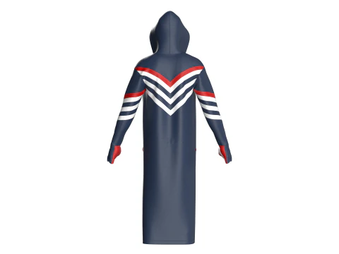 Men Hooded Raincoat Leather Jacket 3D Model