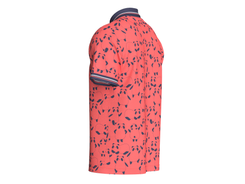 メンズパンダプリントポロシャツ 3Dモデル