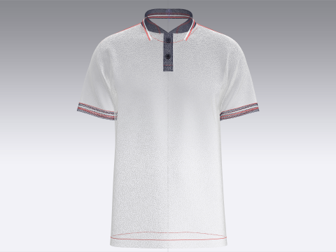 メンズパンダプリントポロシャツ 3Dモデル