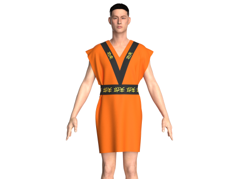 男士功夫连衣裙 3D 模型