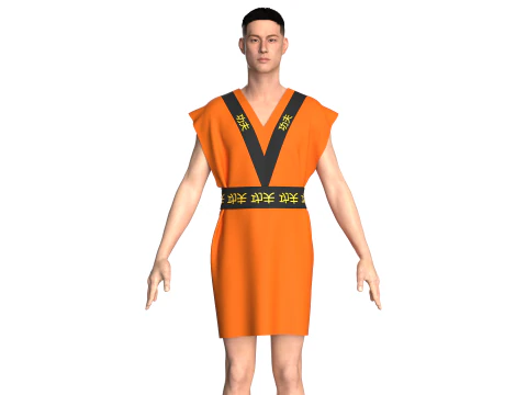 Abito da kung fu da uomo Modello 3D