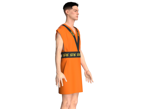 Men kung Fu Dress 3D Model