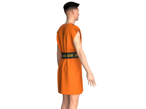 Men kung Fu Dress 3D Model
