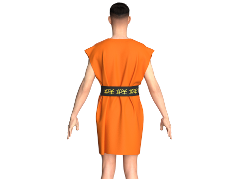 Men kung Fu Dress 3D Model