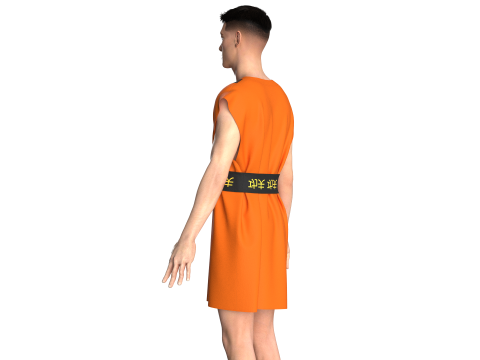 Men kung Fu Dress 3D Model