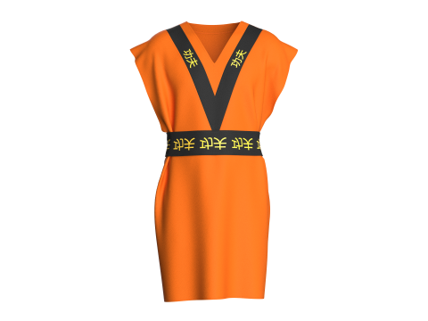 Men kung Fu Dress 3D Model