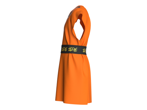 Men kung Fu Dress 3D Model