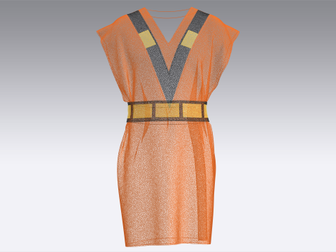 Men kung Fu Dress 3D Model