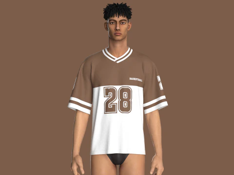 Men Basketball Tshirt-Mesh V2 3D Model