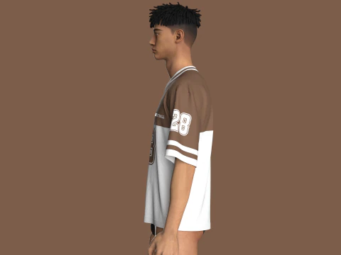 Men Basketball Tshirt-Mesh V2 3D Model