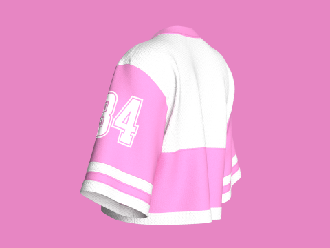 Dziewczęca krótka koszulka do koszykówki – siateczka Model 3D