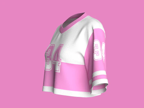 Girls Basketball Crop Tshirt - Mesh 3D Model