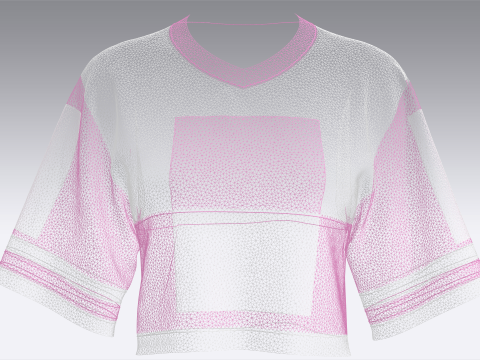 Dziewczęca krótka koszulka do koszykówki – siateczka Model 3D