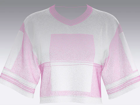 Girls Basketball Crop Tshirt - Mesh 3D Model