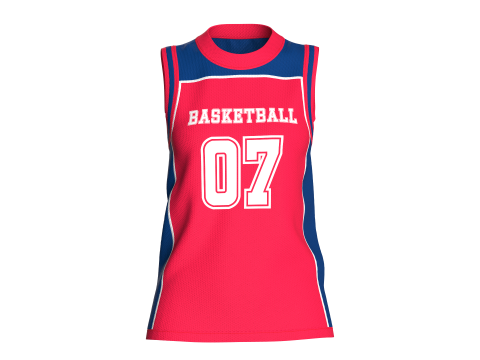 여아용 민소매 농구 티셔츠 - 07 3D 모델