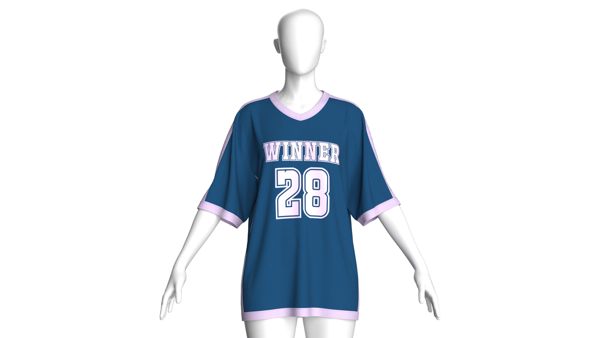 Girls Oversized Basketball Tshirt - Mesh 3D Model .c4d .max .obj .3ds .fbx .stl .blend 