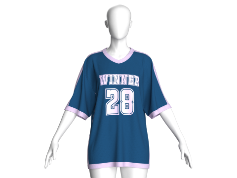Girls Oversized Basketball Tshirt - Mesh 3D Model