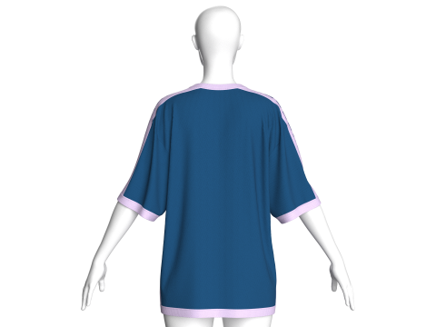 女童超大篮球 T 恤 - 网布 3D 模型