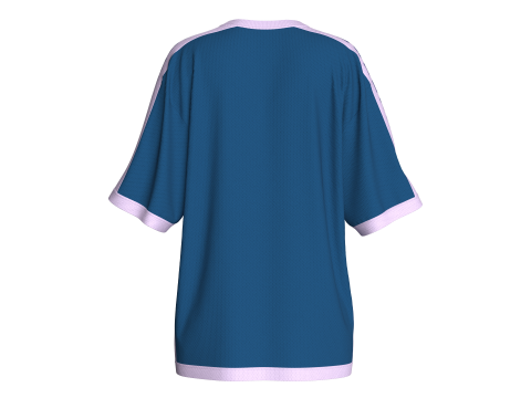 女童超大篮球 T 恤 - 网布 3D 模型