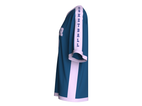 女童超大篮球 T 恤 - 网布 3D 模型