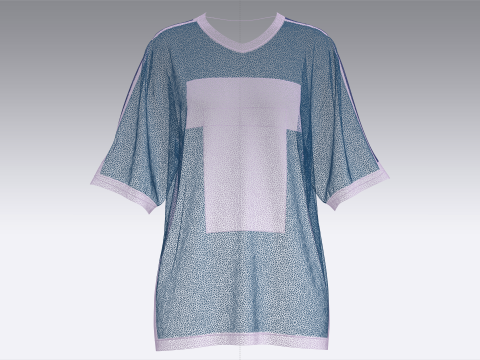 女童超大篮球 T 恤 - 网布 3D 模型