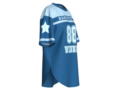 Girls Oversized Basketball T-Shirt-MeshV2 3D Model