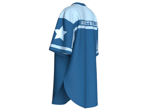 Girls Oversized Basketball T-Shirt-MeshV2 3D Model