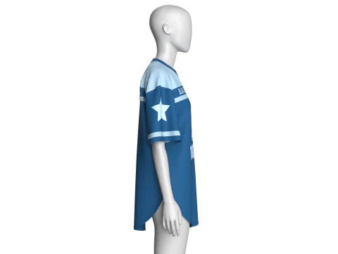 Girls Oversized Basketball T-Shirt-MeshV2 3D Model