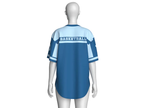 Girls Oversized Basketball T-Shirt-MeshV2 3D Model